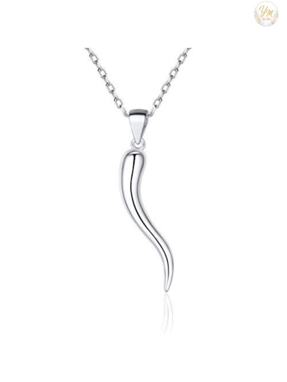 Sterling Silver Lucky Italian Horn Pendant Necklace, Protection Amulet Jewelry